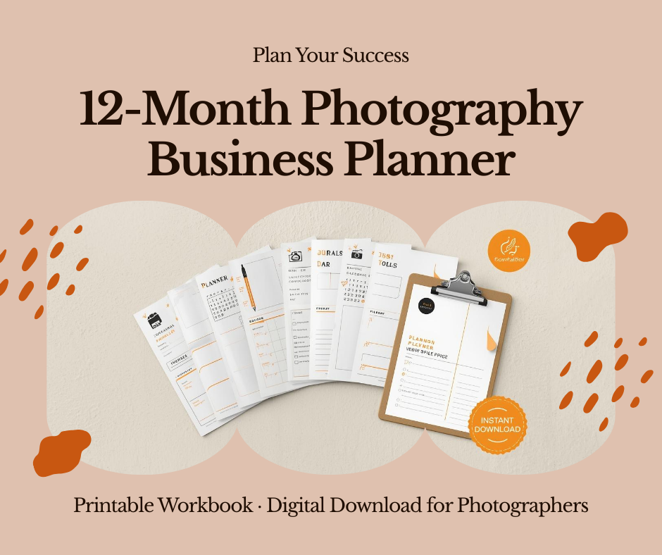 12-Month Photography Business Planner (Printable Workbook)